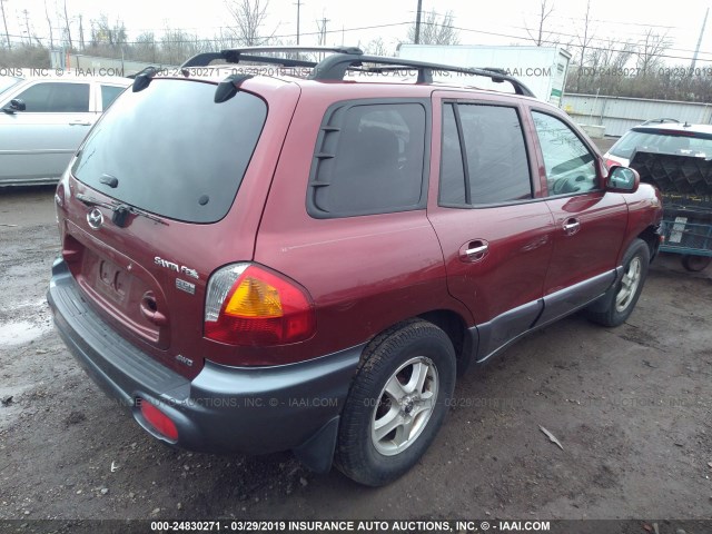 KM8SC73EX3U490665 - 2003 HYUNDAI SANTA FE GLS/LX RED photo 4