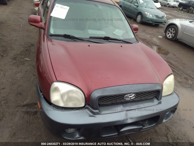 KM8SC73EX3U490665 - 2003 HYUNDAI SANTA FE GLS/LX RED photo 6