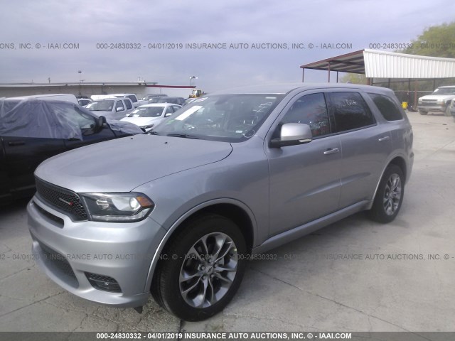 1C4RDHDG1KC675858 - 2019 DODGE DURANGO GT SILVER photo 2