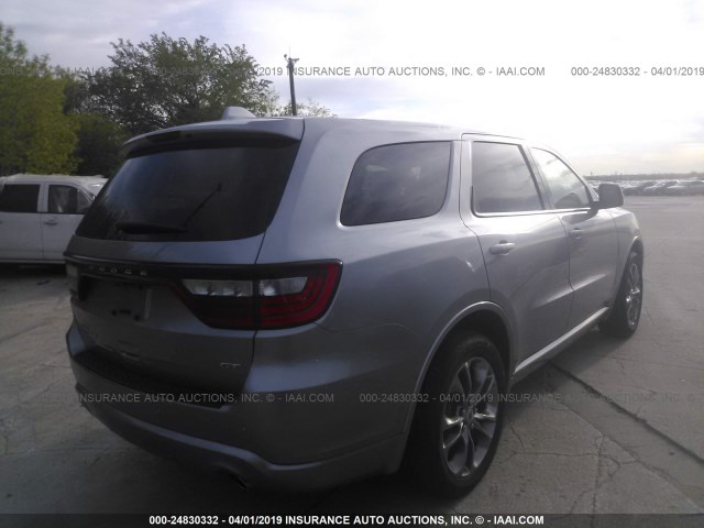 1C4RDHDG1KC675858 - 2019 DODGE DURANGO GT SILVER photo 4