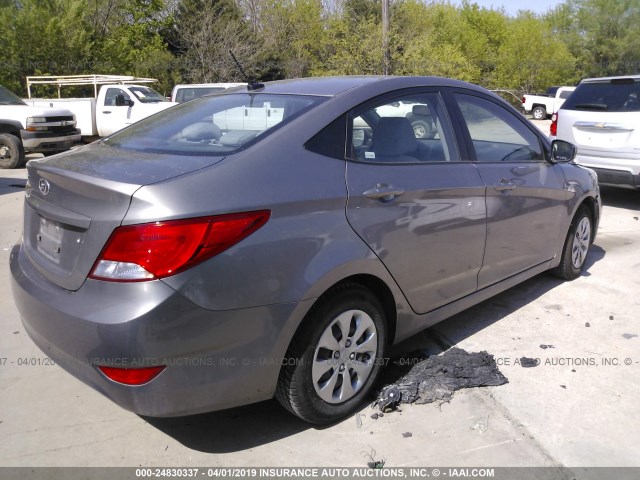 KMHCT4AE7HU368293 - 2017 HYUNDAI ACCENT SE GRAY photo 4