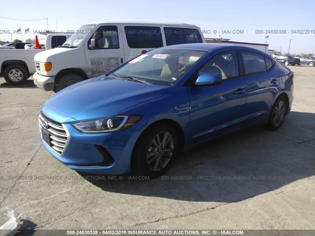 5NPD84LF6JH363537 - 2018 HYUNDAI ELANTRA SEL/VALUE/LIMITED BLUE photo 2