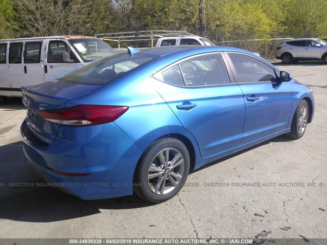 5NPD84LF6JH363537 - 2018 HYUNDAI ELANTRA SEL/VALUE/LIMITED BLUE photo 4