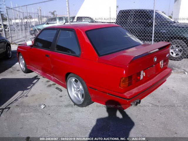 WBSAK0314MAE34260 - 1991 BMW M3 RED photo 3