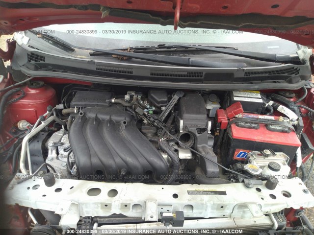 3N1CE2CP1FL403471 - 2015 NISSAN VERSA NOTE S/S PLUS/SV/SL/SR RED photo 10