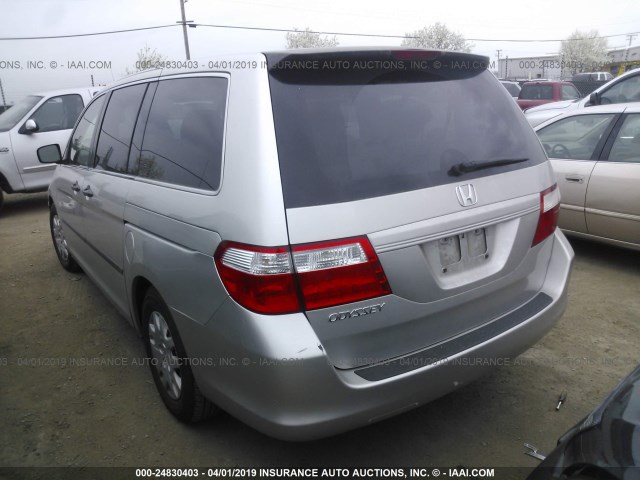 5FNRL38297B126133 - 2007 HONDA ODYSSEY LX GRAY photo 3