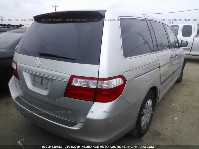 5FNRL38297B126133 - 2007 HONDA ODYSSEY LX GRAY photo 4