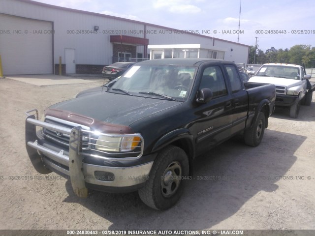 5TBRN3414YS006754 - 2000 TOYOTA TUNDRA ACCESS CAB SR5 GREEN photo 2