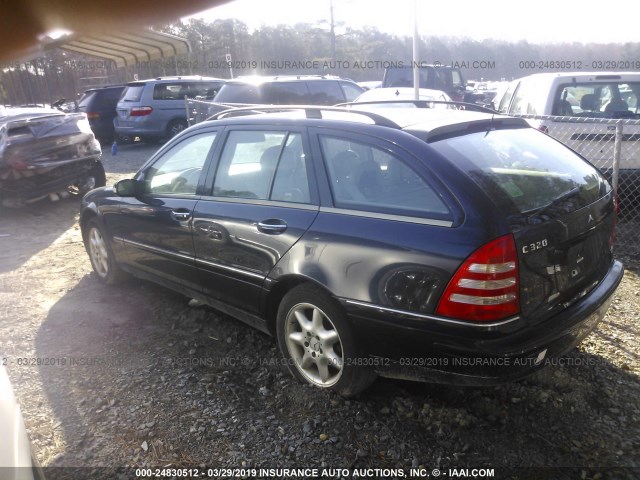 WDBRH64J72F193235 - 2002 MERCEDES-BENZ C 320 BLUE photo 3