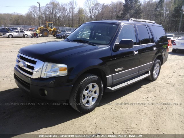 1FMFU15547LA43611 - 2007 FORD EXPEDITION XLT BLACK photo 2