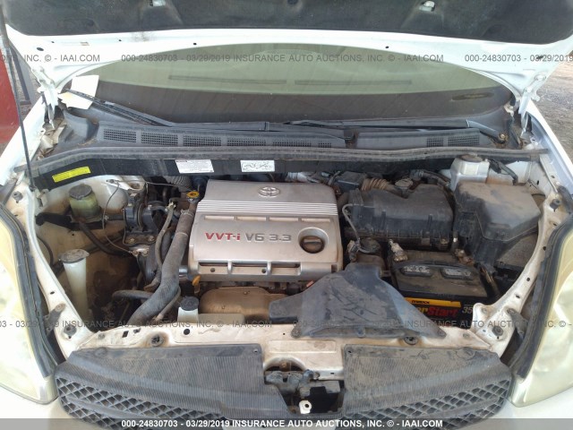 5TDZA23C64S149814 - 2004 TOYOTA SIENNA CE/LE WHITE photo 10