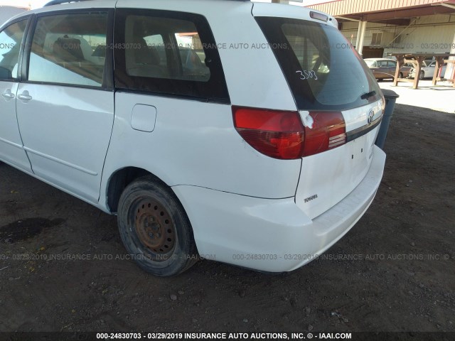 5TDZA23C64S149814 - 2004 TOYOTA SIENNA CE/LE WHITE photo 6