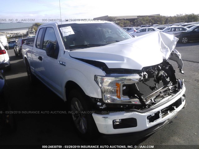 1FTEX1CP0JKF05235 - 2018 FORD F150 SUPER CAB WHITE photo 1