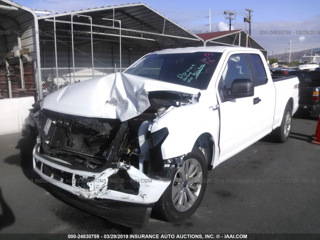 1FTEX1CP0JKF05235 - 2018 FORD F150 SUPER CAB WHITE photo 2