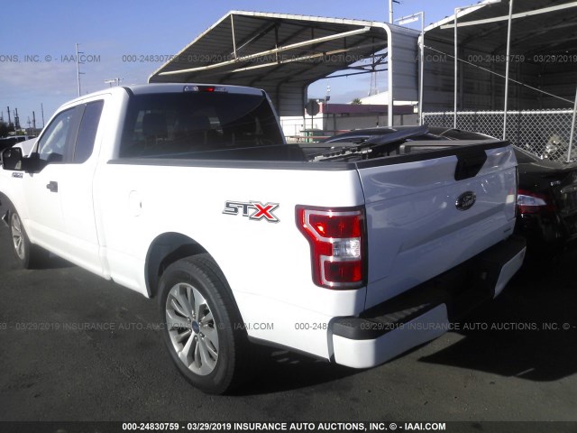 1FTEX1CP0JKF05235 - 2018 FORD F150 SUPER CAB WHITE photo 3