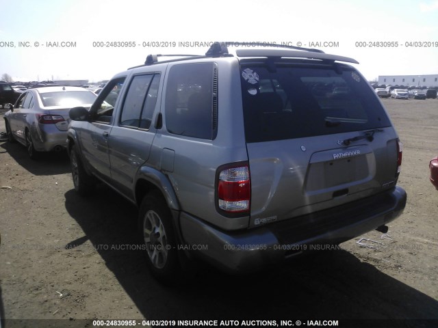 JN8DR09Y11W574870 - 2001 NISSAN PATHFINDER LE/SE/XE SILVER photo 3