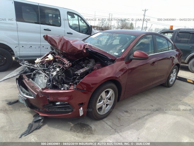 1G1PE5SB0G7170610 - 2016 CHEVROLET CRUZE LIMITED LT MAROON photo 2