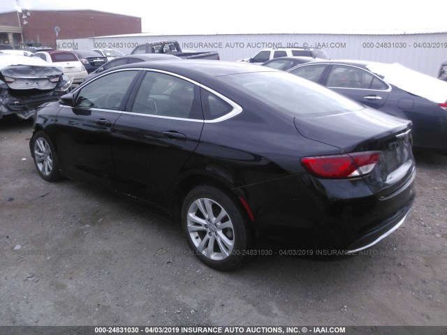 1C3CCCAB2FN577456 - 2015 CHRYSLER 200 LIMITED BLACK photo 3