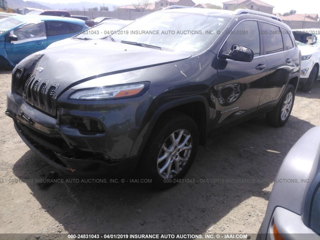 1C4PJMCS5EW220187 - 2014 JEEP CHEROKEE LATITUDE GRAY photo 2