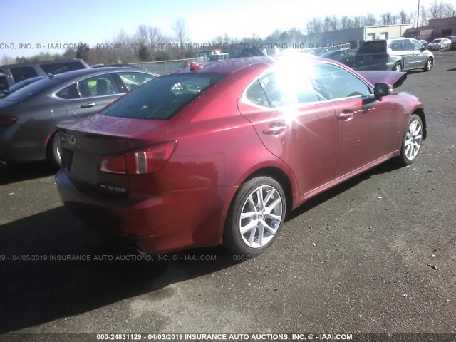 JTHCF5C20C5054104 - 2012 LEXUS IS 250 RED photo 4