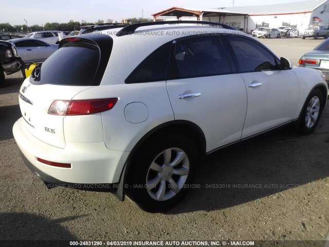 JNRAS08W84X211659 - 2004 INFINITI FX35 WHITE photo 4