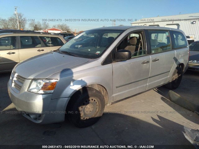 2D8HN44H88R695360 - 2008 DODGE GRAND CARAVAN SE SILVER photo 2