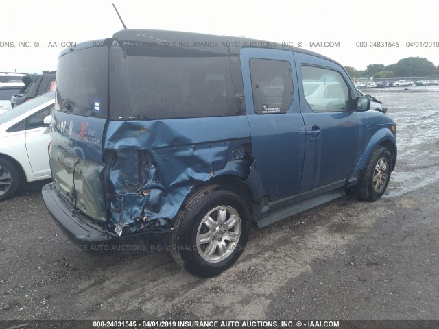 5J6YH18788L008435 - 2008 HONDA ELEMENT EX BLUE photo 4