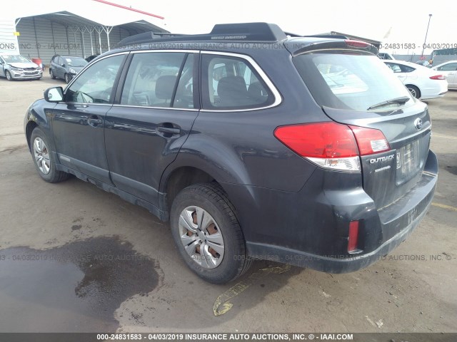 4S4BRCAC0A3314249 - 2010 SUBARU OUTBACK 2.5I BLACK photo 3