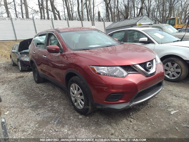 5N1AT2MV0FC903121 - 2015 NISSAN ROGUE S/SL/SV RED photo 1