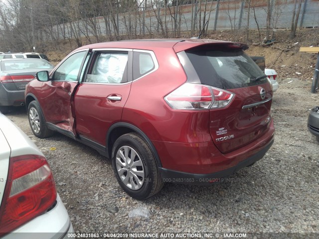 5N1AT2MV0FC903121 - 2015 NISSAN ROGUE S/SL/SV RED photo 3