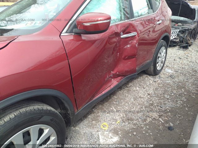 5N1AT2MV0FC903121 - 2015 NISSAN ROGUE S/SL/SV RED photo 6