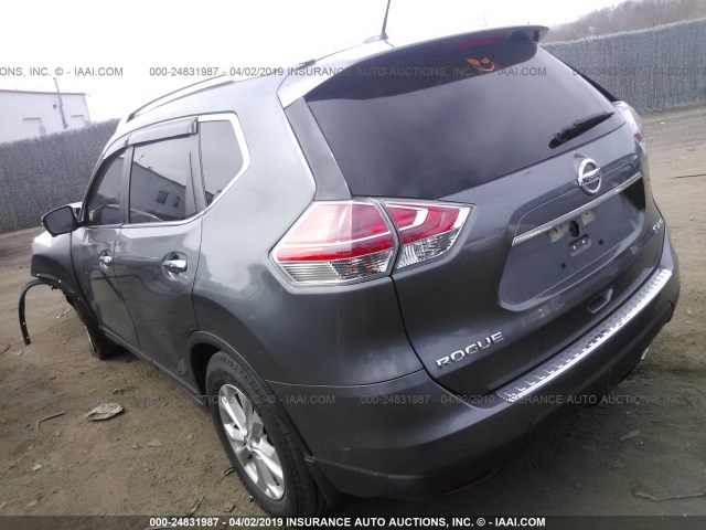 5N1AT2MV9FC814874 - 2015 NISSAN ROGUE S/SL/SV GRAY photo 3