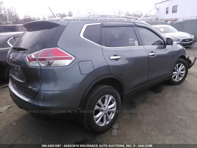 5N1AT2MV9FC814874 - 2015 NISSAN ROGUE S/SL/SV GRAY photo 4