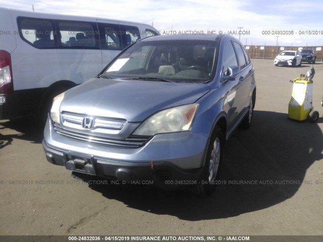 JHLRE48738C032942 - 2008 HONDA CR-V EXL BLUE photo 2