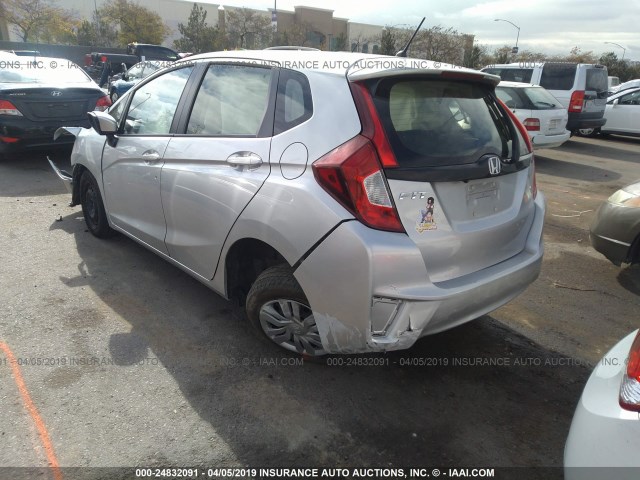 JHMGK5H53GX011662 - 2016 HONDA FIT LX SILVER photo 3