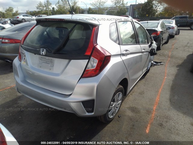 JHMGK5H53GX011662 - 2016 HONDA FIT LX SILVER photo 4