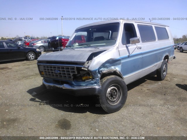 1FBJS31H9MHA86845 - 1991 FORD ECONOLINE E350 SUPER DUTY BLUE photo 2