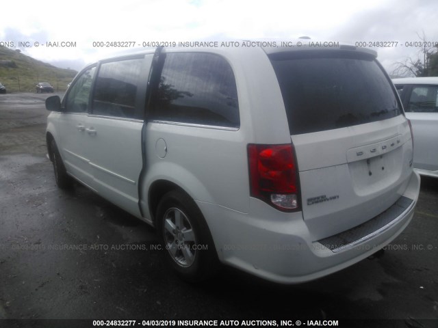 2C4RDGDG4CR112631 - 2012 DODGE GRAND CARAVAN CREW WHITE photo 3