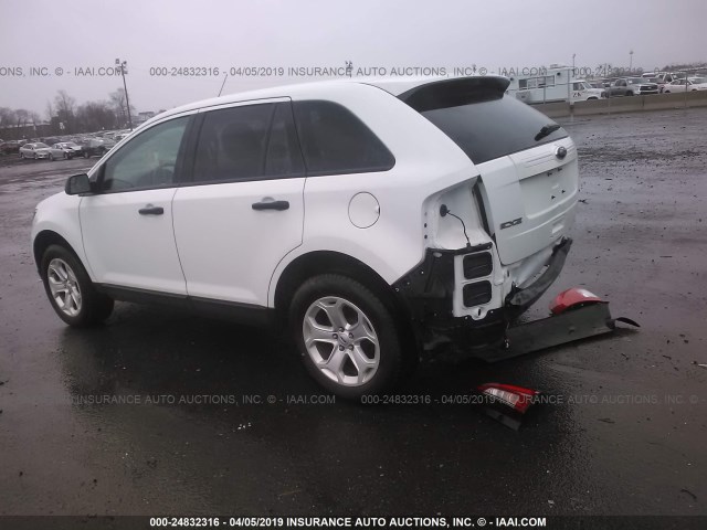 2FMDK4GC3EBA96341 - 2014 FORD EDGE SE WHITE photo 3