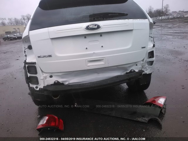 2FMDK4GC3EBA96341 - 2014 FORD EDGE SE WHITE photo 6