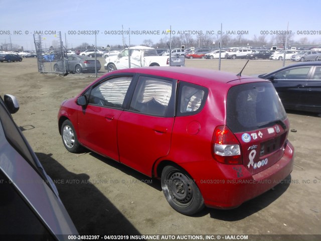 JHMGD37448S067101 - 2008 HONDA FIT RED photo 3