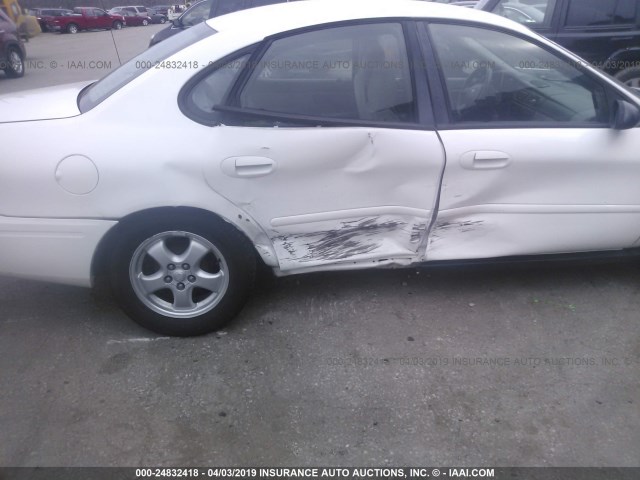 1FAFP53U26A178728 - 2006 FORD TAURUS SE WHITE photo 6