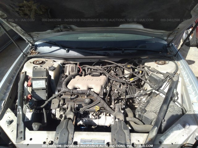 2G1WW12E249362178 - 2004 CHEVROLET MONTE CARLO LS ვერცხლისფერი ფოტო 10