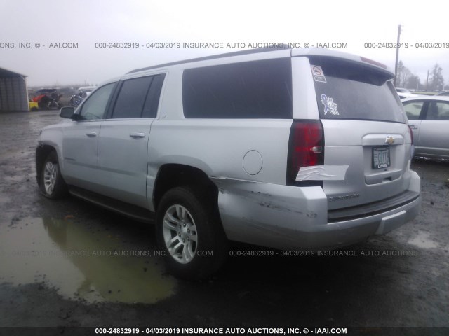 1GNSKHKC5HR298729 - 2017 CHEVROLET SUBURBAN K1500 LT SILVER photo 3