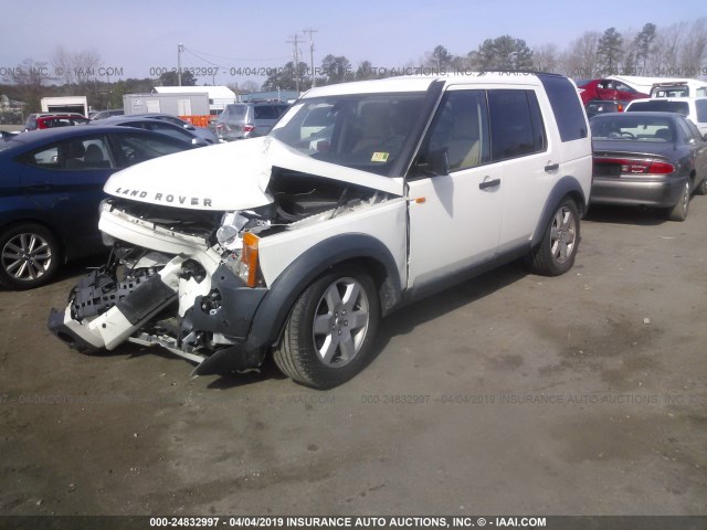 SALAG25478A460522 - 2008 LAND ROVER LR3 HSE WHITE photo 2