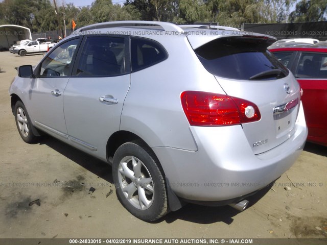 JN8AS5MT3BW183821 - 2011 NISSAN ROGUE S/SV/KROM SILVER photo 3