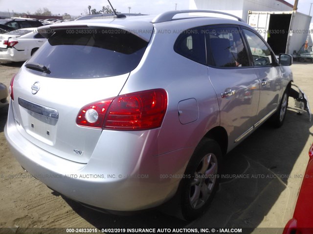 JN8AS5MT3BW183821 - 2011 NISSAN ROGUE S/SV/KROM SILVER photo 4