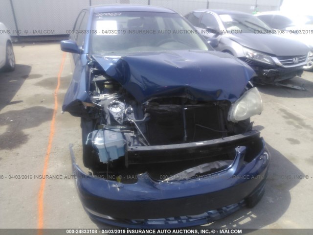 1NXBR32E15Z434741 - 2005 TOYOTA COROLLA CE/LE/S BLUE photo 6