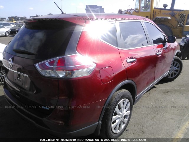 5N1AT2MT3EC803222 - 2014 NISSAN ROGUE S/SL/SV RED photo 4