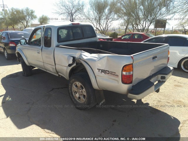 5TEWN72N02Z101586 - 2002 TOYOTA TACOMA XTRACAB SILVER photo 3